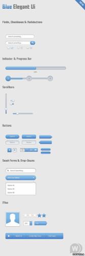 Набор элементов интерфейса веб сайта - Blue elegant